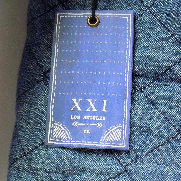 XXI Los Angeles Quilted Denim Open Front Jacket Size Small NWT - Picture 6 of 8